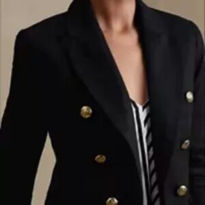 ICON Black Gold Buttoned Denim Balmain Inspired Blazer EUC SIze